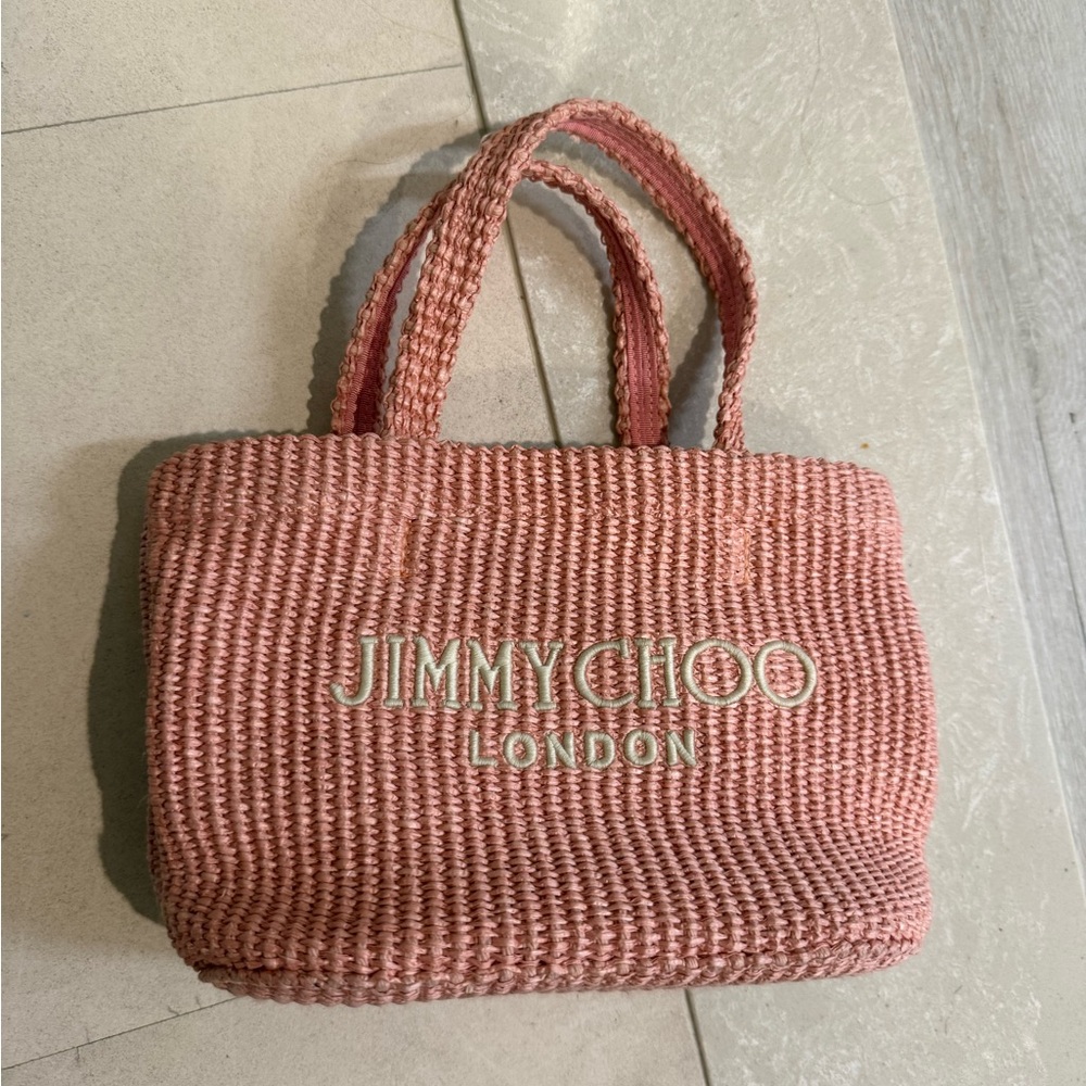 Jimmy Choo Pink Woven Tote